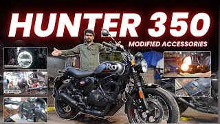 Hunter 350 Fully Modified Accessories 🤩💥  Crash Guard  Exhaust  Saddle Stay  Top Rack amp More 🔥 [upl. by Adav]