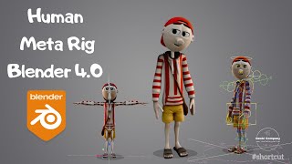 Rigging technique in Blender Basic Meta Rig  Blender Tutorial [upl. by Darrelle47]