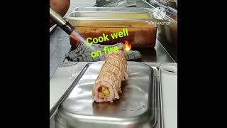 HOW TO MAKE ABURI SALMON 🍣viralvideo food japanesesushi chef asiancuisine cooking treding [upl. by Anneirda602]