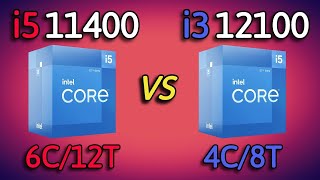 i3 12100 vs i5 11400  Benchmark and test in 7 Games 1080p [upl. by Verlie]