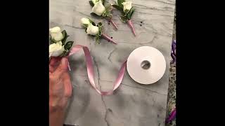 How to wrap a boutonnière stem with ribbon DesignbyElisa [upl. by Gil738]