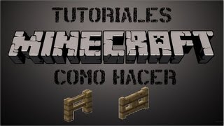 Como hacer una valla y una puerta para la valla  Minecraft [upl. by Ayik]