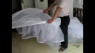 How to fold a hoop skirt crinoline petticoat 1 [upl. by Olin]