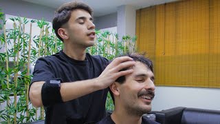 Young Barber ASMR Massage  Deep Touch Head Massage [upl. by Kurtis589]