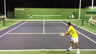 2013 Indian Wells  David Ferrer and Feliciano Lopez Practice Serve [upl. by Perl239]