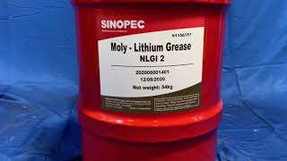 Sinopec Moly  Lithium Grease NLGI 2  16 Gallon [upl. by Gertrud263]