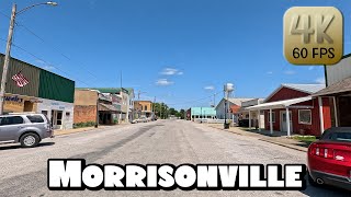 Driving Around Small Town Morrisonville Illinois in 4k Video [upl. by Winshell]