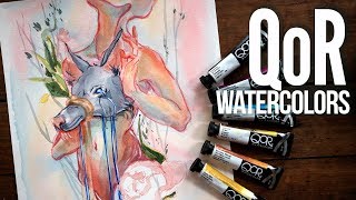 QoR WATERCOLOR REVIEW  timelapse illustration [upl. by Nolek]