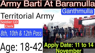 Army Barti At GanthmullaBaramullaSoldier GDAge 1842Apply Now2024 [upl. by Riedel]