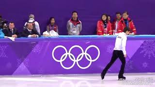 2018216 PyeongChang Olympic Mens SP 6minutes Practice Yuzuru Hanyu [upl. by Hepsoj]