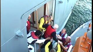 Weymouth lifeboat launches for a medivac from the cruise ship Balmoral [upl. by Aitselec]