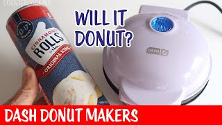 Will It Donut Canned Cinnamon Roll Donuts 👩‍🍳 Dash Mini Donut Maker 👩‍🍳 Dash Personal Donut Maker [upl. by Aicital231]