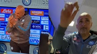 Spalletti accolto così in conferenza 🤩👏 TRIPUDIO di applausi e brindisi Scudetto [upl. by Ronel798]