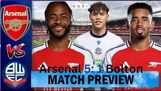 Arsenal VS Bolton 51 Carabao Cup MATCH HIGHLIGHTS SAKA MARTINELLI KAI [upl. by Greabe]