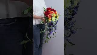 DIY Rainbow Cascading Bouquet ❤️🧡💛💚💙💜 Pride Wedding Silk Flowers [upl. by Yrral]