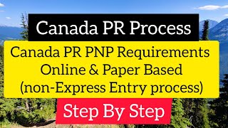 Canada PRCanada PR PNP Requirements PNP [upl. by Colette]