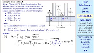 Fluid Mechanics Lesson 05E Grade Lines [upl. by Enelyak]