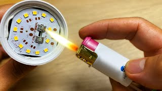 Take A Cigarette Lighter To Fix The LED Bulb and Amazing Result [upl. by Karry755]