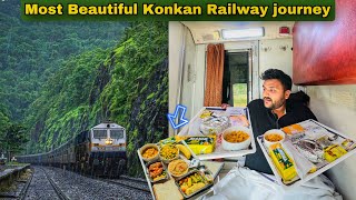 Duronto Express First Class COUPE Food Review  Monsoon Special Train Journey  Konkan Railway [upl. by Gaddi]