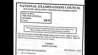 2024 BECE Junior Waec Prevocational Studies Paper 1 Agriculture Questions 31  60 [upl. by Mert644]