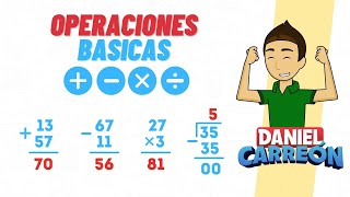 OPERACIONES BASICAS Suma resta multiplicación y division Super facil  Para principiantes [upl. by Rehm]