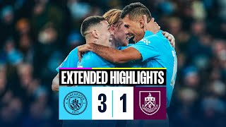 EXTENDED HIGHLIGHTS  MAN CITY 3  1 Burnley  Alvarez DOUBLE paves the way for big home win [upl. by Eelyrehc]