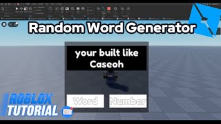 Word Generator Roblox Studio Tutorial [upl. by Ydissak]