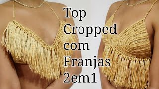 Cropped com Franjas em Crochê Top Cropped Crochet [upl. by Livy]