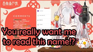 Hololive Cute Ayame Struggles Reading Superchat Names ENG SUB [upl. by Sivrep]