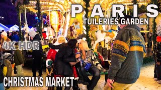 Paris France  Paris Christmas Market 2023  4K HDR Tuileries Garden [upl. by Jesse491]