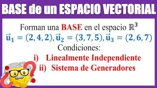 Los vectores forman una BASE en R3 [upl. by Leirbag]