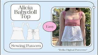 Alicia Babydoll Top Sewing Tutorial  Beginner  DIY summer top [upl. by Jairia]