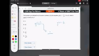 The function g is defined for all nonzero numbers x by the equation gx12xgx 12x If x ≠ 0 [upl. by Aikenahs40]