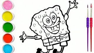 Drawing and Coloring SpongeBob  Drawing Painting and Coloring for Kids [upl. by Ativak]