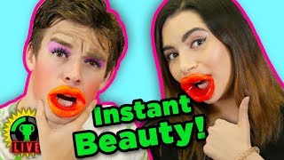 Testing CRAZY Beauty Products with Safiya Nygaard [upl. by Bibbye503]