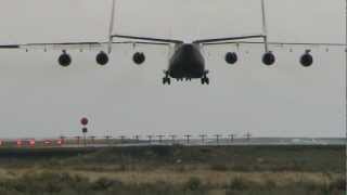 Largest Flying Aircraft Antonov An225 Crosswind Landing [upl. by Deer]