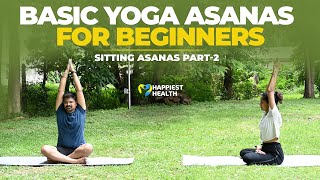 Basic sitting asanas for beginners  Part 2 [upl. by Gonnella110]