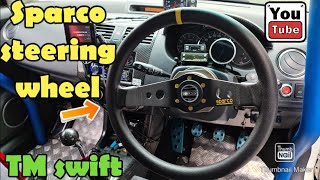 Sparco steering wheel install  works bell quick release kit  TMsqaure turbo swift zc31s [upl. by Ellata]