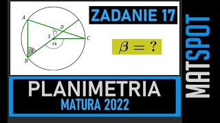 Kąty w kole  planimetria  zadanie maturalne [upl. by Thorwald]