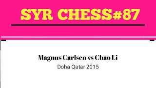 Magnus Carlsen vs Chao Li Doha Qatar 2015 [upl. by Katharina]