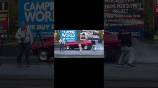 Old school stockers face off Camaro VS nova dragracing horsepower americanmuscle [upl. by Yrahk]