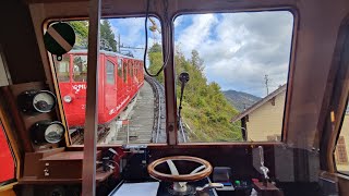 PILATUS BAHN Zahnradbahn Bergfahrt  Pilatus cogwheel railway uphill 2021 [upl. by Richma]