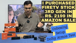 Amazon Fire TV Stick 3rd Gen Dolby Atmos Test  Firestick 3rd Gen Unboxing Setup and Review [upl. by Colfin86]