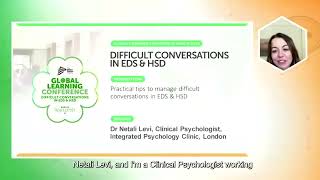 2023 Practical Tips to Manage Difficult Conversations in EDS amp HSD  Dr Netali Levi [upl. by Aidiruy]