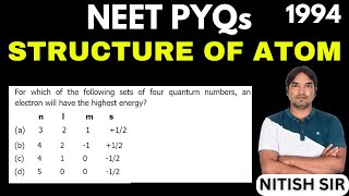 For which of the following sets of four quantum numbers an electron will have the highest energy [upl. by Selym]