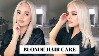 HOW TO KEEP BLEACH BLONDE HAIR HEALTHY UPDATED HAIR CARE ROUTINE  CassidySecrets [upl. by Yro]