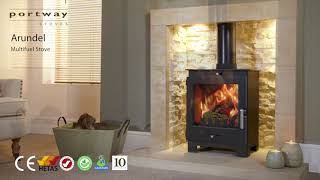 PORTWAY ARUNDEL 49KW MULTIFUEL  WOOD BURNING STOVE [upl. by Etnauj]