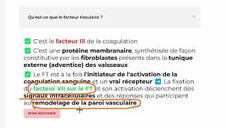 cours Physiologie et Exploration de lHémostase partie 2 [upl. by Artenra]