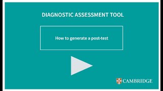 Diagnostic Assessment Tool  How to generate a Posttest [upl. by Aihsrop156]