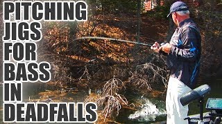 Pitching Jigs for Bass in Deadfalls [upl. by Corney]